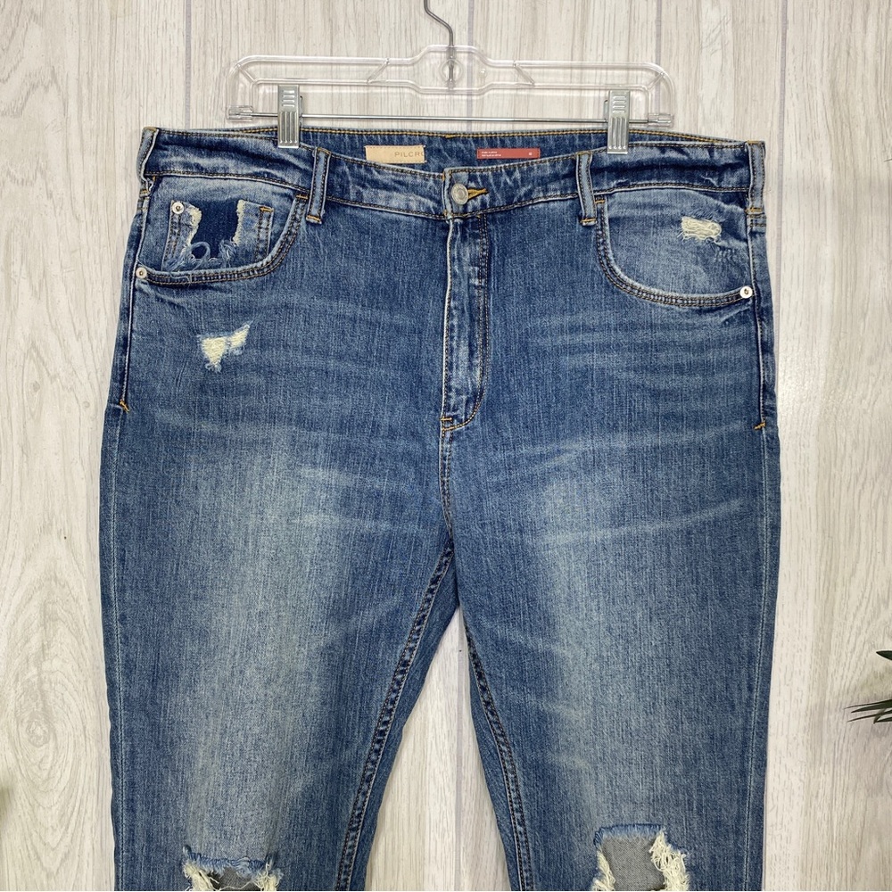 Anthropologie Pilcro The Heritage Boyfriend Distressed Busted Knee Jeans size 32 - Picture 4 of 12